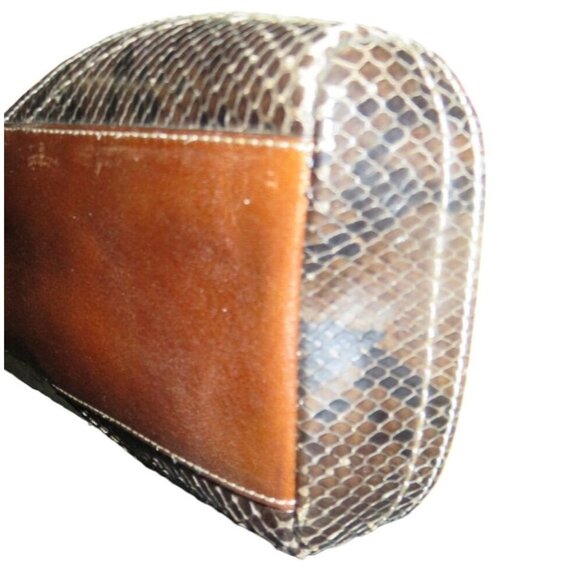 COACH 2005 Daphne Woven Straw Canvas Snakeskin Trim Leather Multi Turnlock Bag - Picture 10 of 13